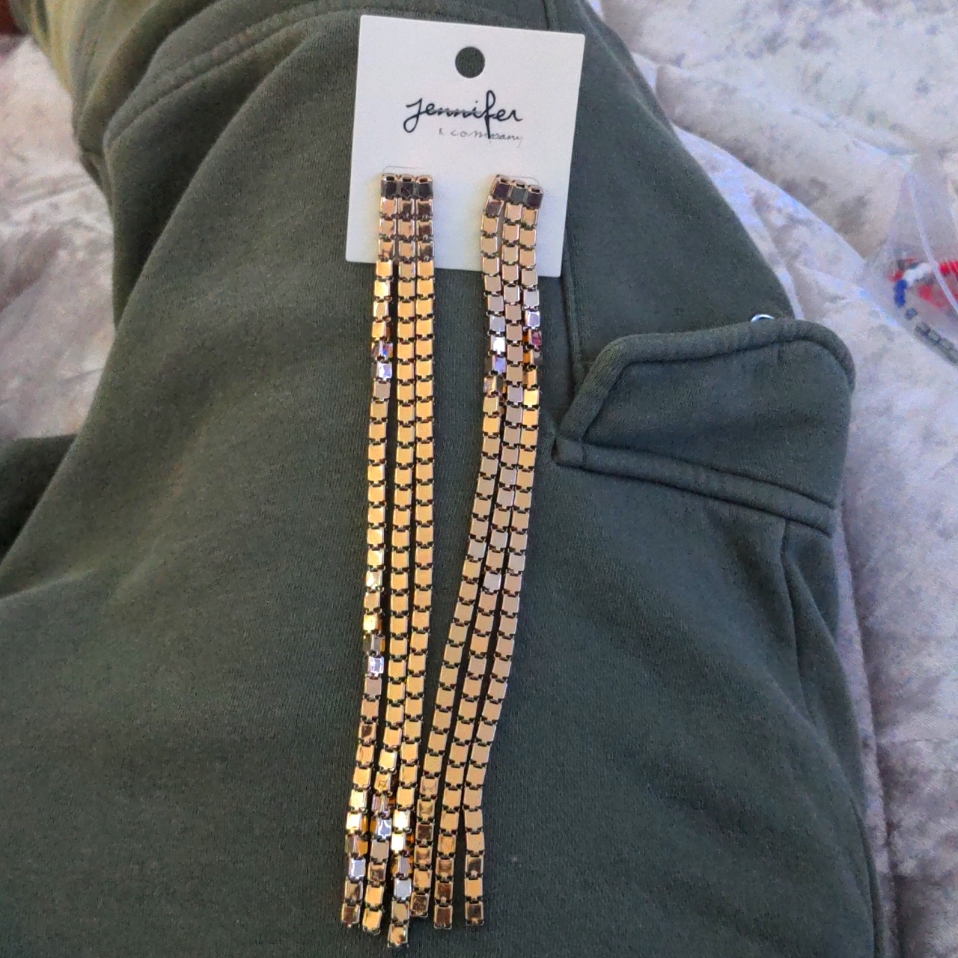 Jennifer & Company Gold Chandelier Earrings